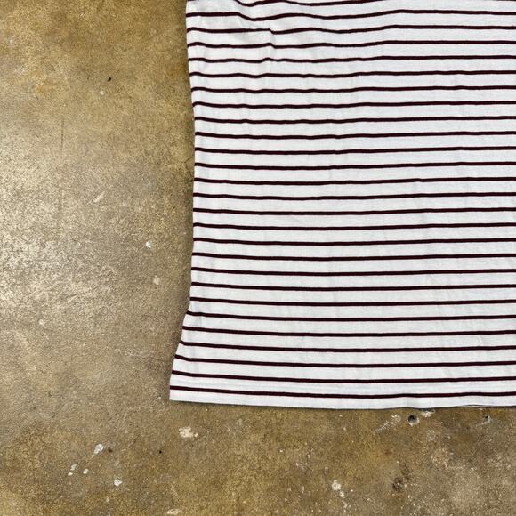 Ralph Lauren Sport Y2K Women’s XL Striped V-Neck T-Shirt Burgundy‎ White - Picture 3 of 11